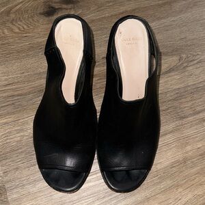Cole Haan Black peep toes mules shoes - size - 9B